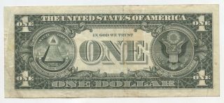 1977 - A $1 Federal Reserve Error Note - Shifted Serial Dallas Texas - BC380 2