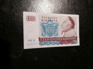 Sweden Banknote 100 Kronor 1981