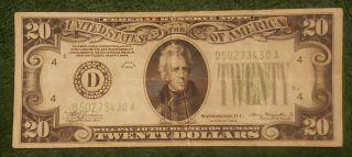 1934 $20 Twenty Dollar Us Federal Reserve Note Bank Of Cleveland