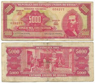 Brazil Note 5000 Cruzeiros (1964) P 182b