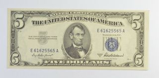 Crisp - 1953 - A $5.  00 Silver Certificate Us Note - Historic Silver On Demand 279