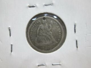 1876 SEATED LIBERTY DIME SILVER LOVE TOKEN FROM JEWELRY - P.  E.  I. 2