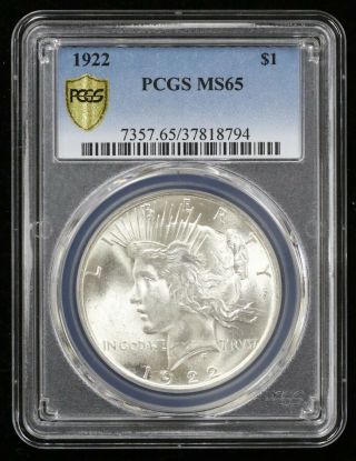 1922 Peace Silver Dollar Pcgs Ms65 - 04431