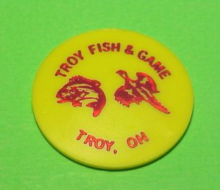 Troy Ohio Oh Troy Fish & Game / Good For One Drink Trade Token