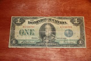 July 2nd 1923 $1 Dominion Of Canada Blue Seal