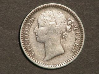 India 1840 1/4 Rupee Silver Vf