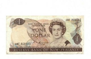 Bank Of Zealand 1 Dollar 1981 - 1992 Vg