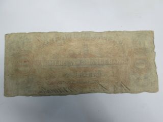 1853 CHARLESTON SC FARMERS & EXCHANGE BANK 10 DOLLAR LARGE NOTE 2