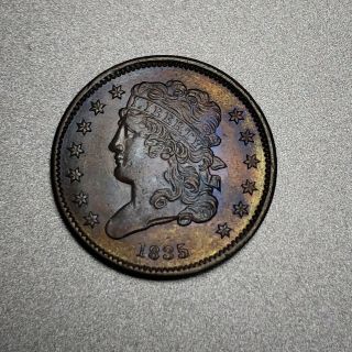 1835 Classic Head Half Cent 1/2c - State Uncirculated - Colorful Toning