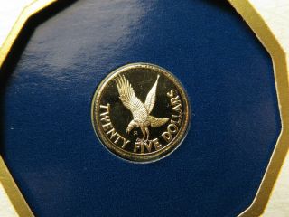 British Virgin Islands 1.  5g.  500 Gold Proof Osprey $25 Coin 1980