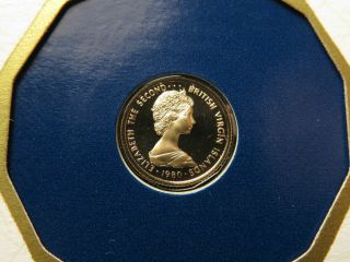 British Virgin Islands 1.  5g.  500 Gold Proof Osprey $25 Coin 1980 2
