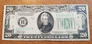 1934 B $20 Federal Reserve Note Twenty
