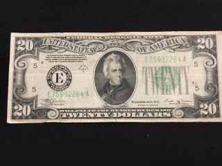1934 B $20 Federal Reserve Note Richmond Virginia