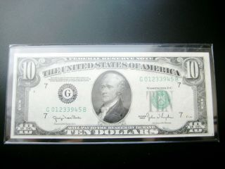 $10 1950 ( (chicago))  Federal Reserve Choice Unc Bu Note