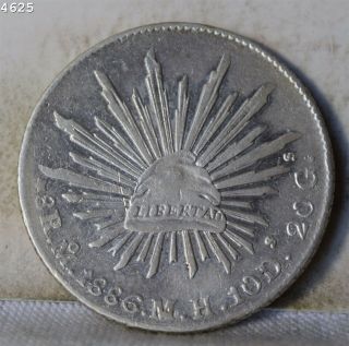 1866 Mexico 8 Reales " Xf " S/h After 1st Item
