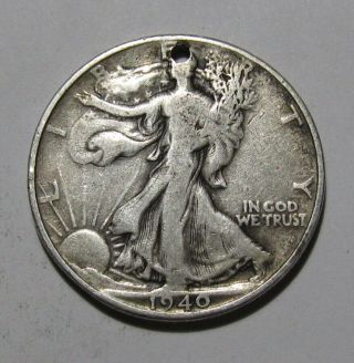 1940 Walking Liberty Half Dollar - Fine / Holed - 144su