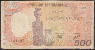 Central African Republic 500 Francs P - 14a / B110d 1989