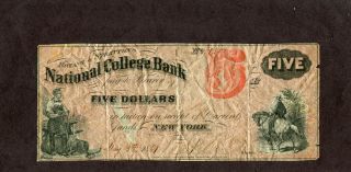 National College Bank - Bryant & Stratton - Ny - $5.  00 - Fine
