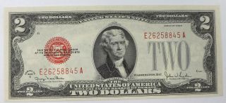 1928 G $2 Two Dollar Red Seal United States Note F - 1508 U Grade It M11