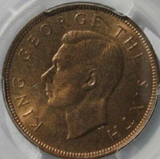 Zealand 1949 Penny PCGS MS65RB,  Only one Graded Higher 3