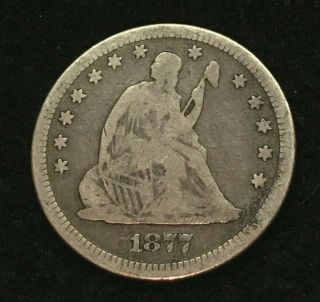 1877 - S Seated Liberty Quarter - F