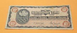 Vintage Canada Tire Money Coupon Gas Bar 10 Cent Coupon Maple Leaf Olympic Rings