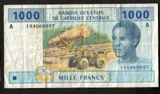 1000 Francs From Central African States 2002