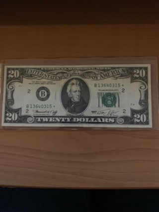 1974 $20 Star Note Old Currency B13640315