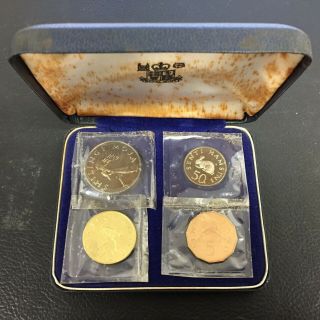 1966 Tanzania Four Coin Proof Set Senti Shilling In Case