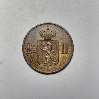 1876 Norway 5 Ore Foreign Coin