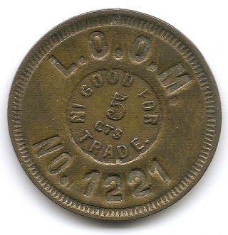 Loyal Order Of Moose No 1221 Belleville Il Good For 5 Cents Trade Token Unlisted