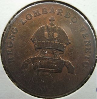 1822 Kingdom of Lombardy - Venetia - 5 Centesimi - Franz I - Copper - C33 3