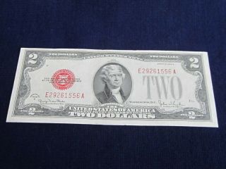 Series Of 1928 G Red Seal $2 Us Bank Note Two Dollar Bill United States Currency