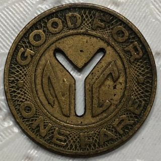 1953 - 1970 York City Transit Authority Good For One Fare Variety 1 Token
