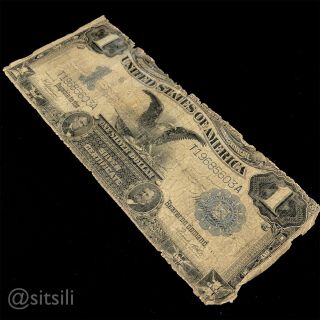 U.  S.  1899 $1 One Dollar Silver Certificate Large Size Blue Note " Black Eagle "