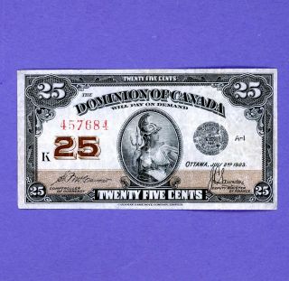 1900 25 Cents Dominion Of Canada Crisp Fractional Note