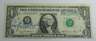 1981 One Dollar Federal Reserve Note Signed By Angela M.  Buchanan Treasurer