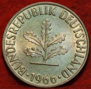 Uncirculated 1966 - D Germany 10 Pfennig Foreign Coin