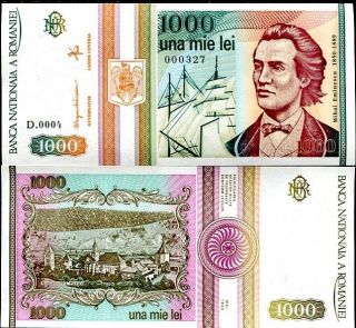 Romania 1000 1,  000 Lei 1993 P 102 Unc