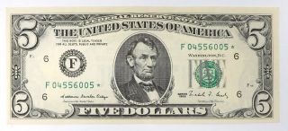 1988 $5 Atlanta Federal Reserve Star Note Fr 1979f Bill You Grade It L52
