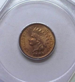 1906 Indian Head Cent - Old Green Holder - Ngc Ms65 Rb Valued At $215