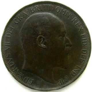 Great Britain Uk Coins,  One Penny 1906,  Edward Vii
