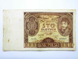 Banknote 100 Zlotych 1934 Poland Old Paper Money Rare Antique