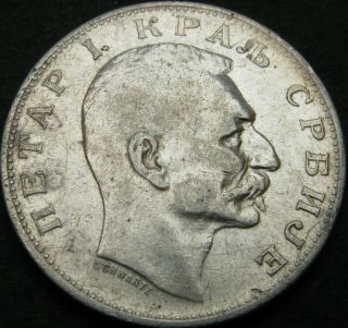 SERBIA (Kingdom) 2 Dinara 1912 - Silver - Petar I - F/VF - 2471 ¤ 2
