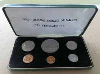 Malawi 1st Decimal Coinage Proof Set 1971 In Holder.  Ep - 8022