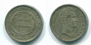 1840 Netherlands East Indies 1/4 Gulden Silver Colonial Coin S13694uw