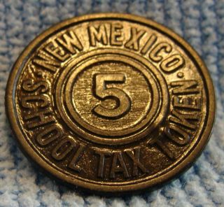 Token - Mexico School Tax - 1941 – 1949 - 5 Mill - Plastic - Black