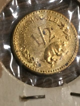 1852 California Gold Half Cent Uncertified 6