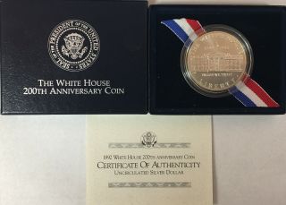 1992 - D $1 White House Commemorative Silver Dollar In Ogp Bu