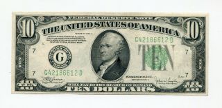 1934c $10 Federal Reserve Note Fr 2008 - G Chicago District Au
